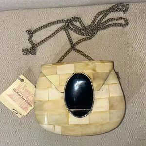 Buffalo Bone with semi precious stone bag